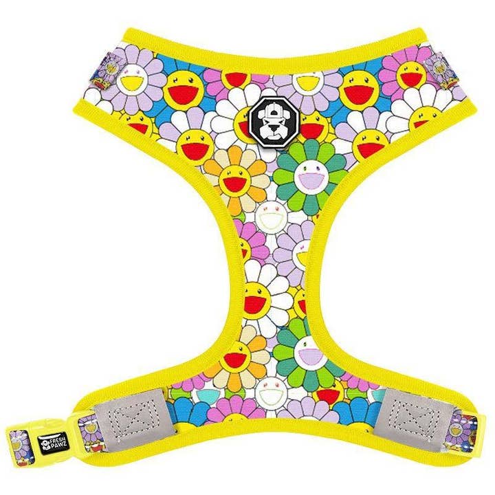 Fiori psichedelici | Imbracatura a rete regolabile per la vendita all'ingrosso da parte di Fresh Pawz