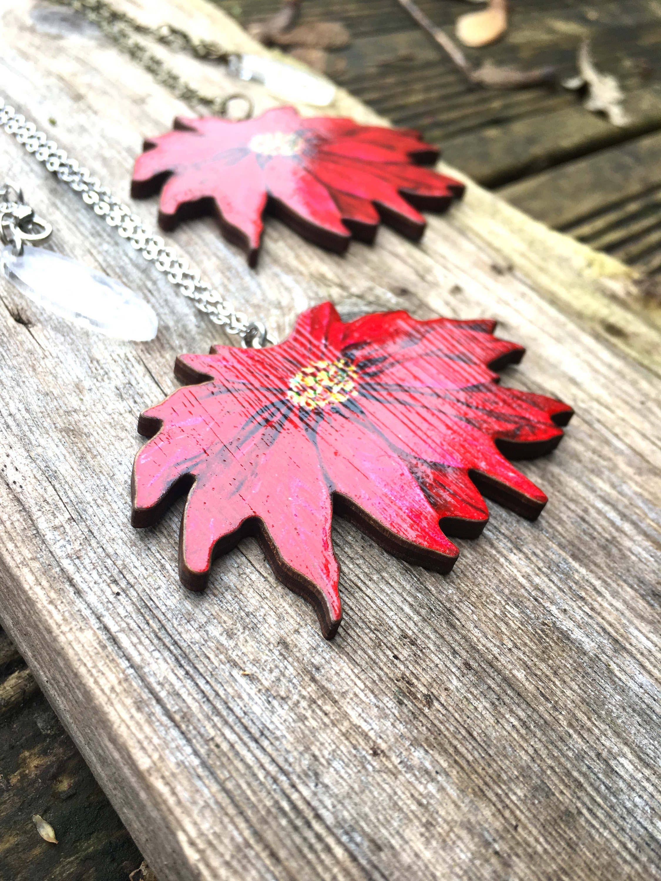 Fen & Co - Wholesale Jewelry Set - Poinsettia Necklace and Earrings1