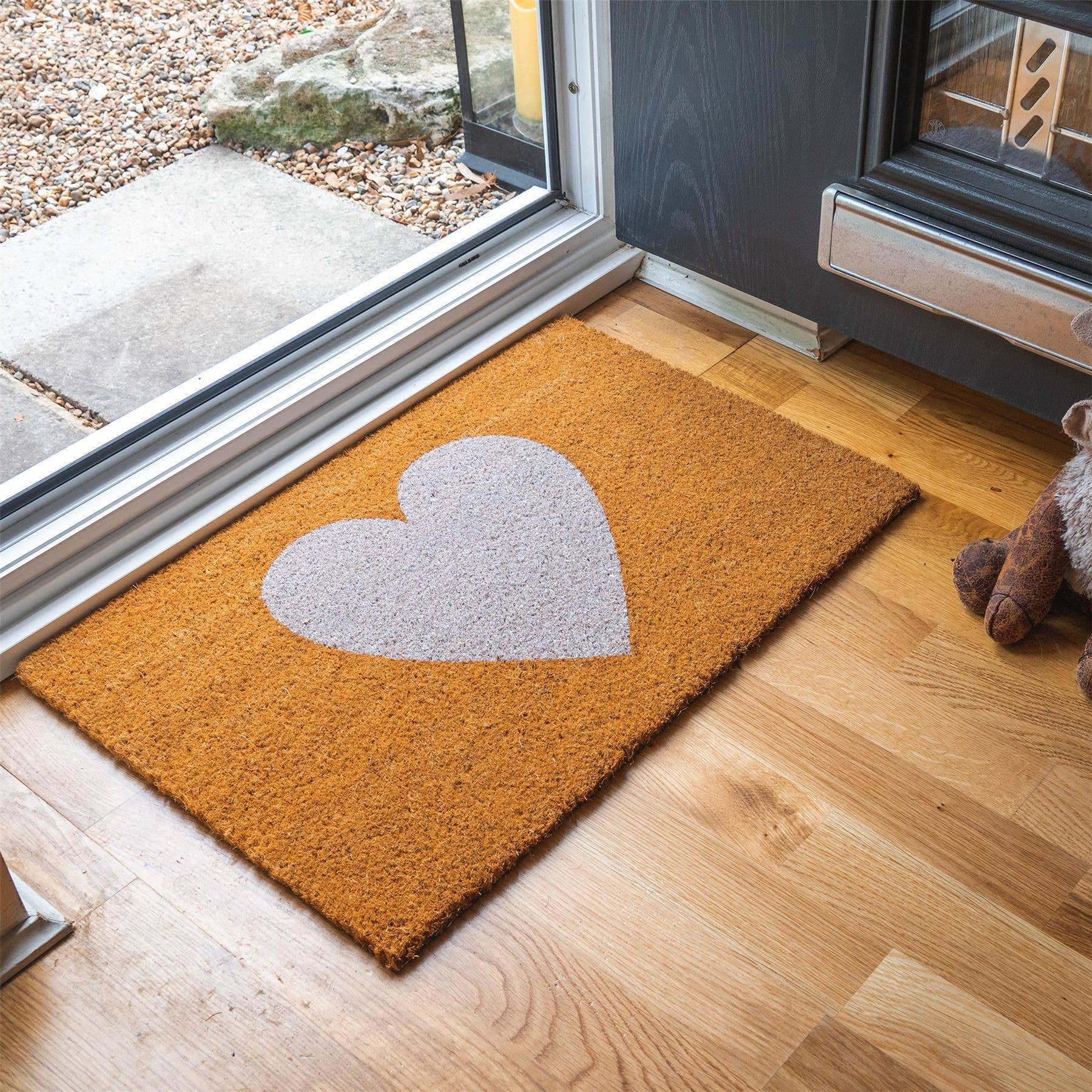 Rinkit Ltd - Wholesale Door Mat - Nicola Spring Non-Slip Coir Door Mat - 60 x 40cm - White Heart3