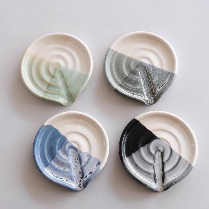 soap dish with draining spout - handmade porcelain for wholesale by FHAR Studio