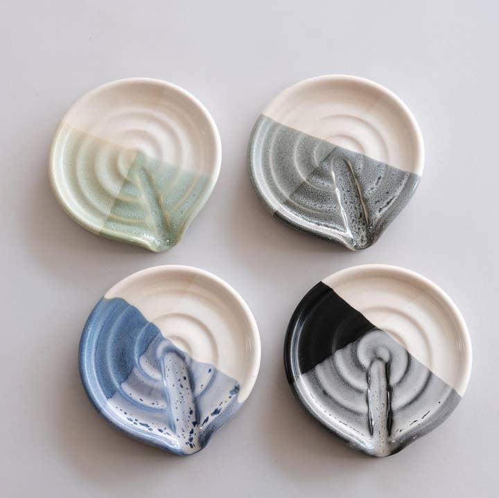 core - soap dish with draining spout - handmade porcelain for wholesale by FHAR Studio