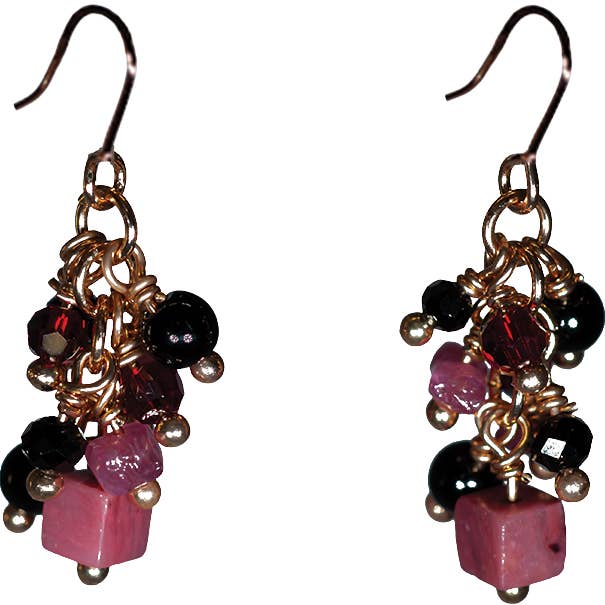 Oorbellen met meerdere kralen, goudkleurig voor wholesale door Byzantium Collection Ltd