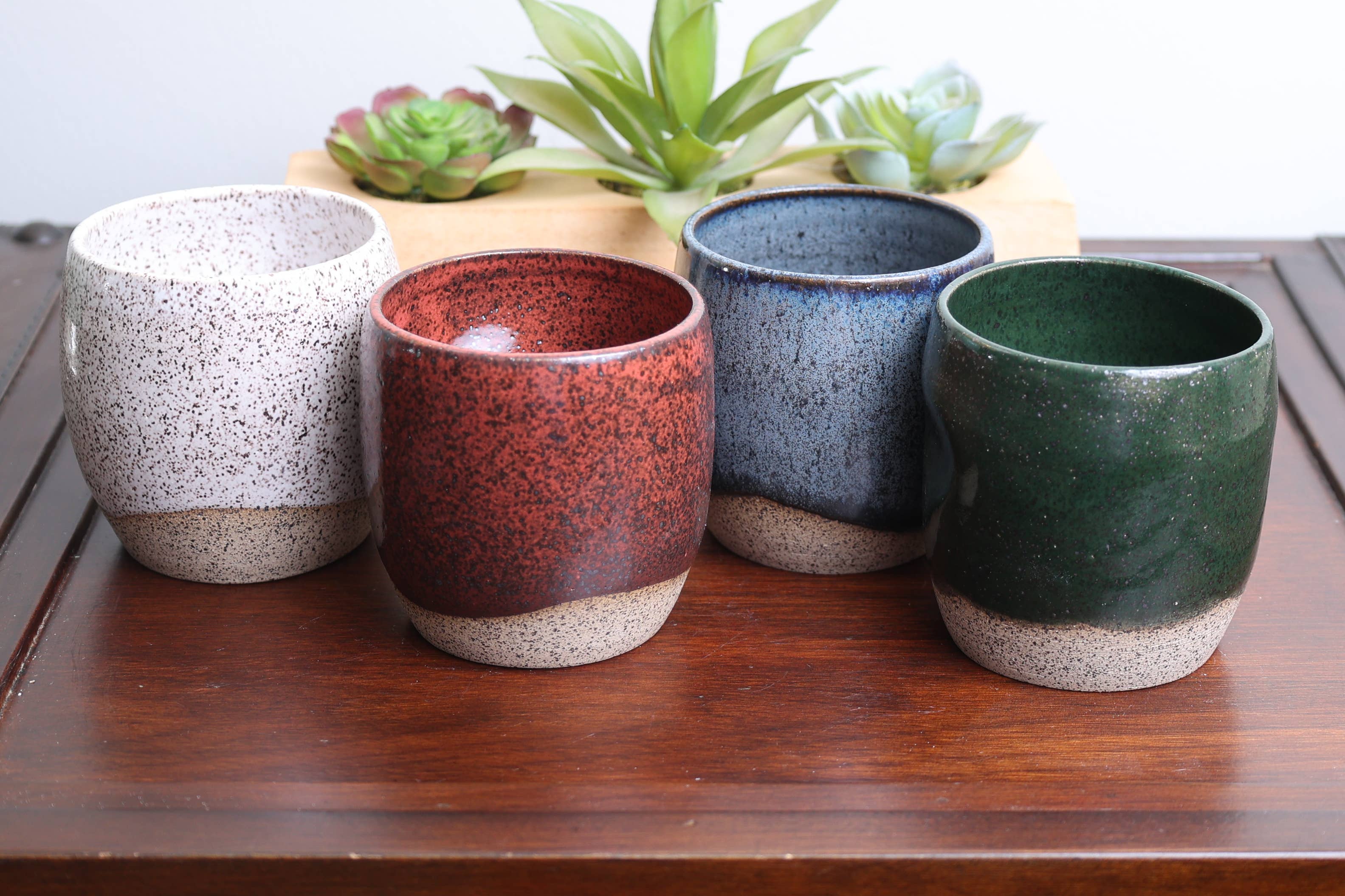 Sawdust and Clay - Wholesale Drinking Glass/Cup - Ceramic Thumbprint Tumblers- Wine Tumblers1