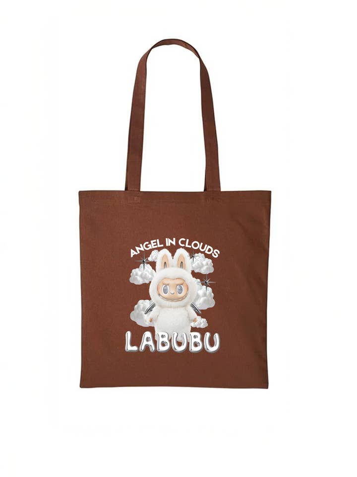 Labubu Cloud Printed Cotton Tote Bag for wholesale by Missi Clothing
