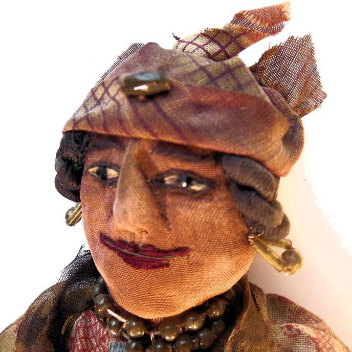 Jane A Gordon: Jewelry Art Gifts Inspiration - Wholesale Doll - Kids - Antique Rag Doll, Smiling Woman with Jewelry from 1800's4