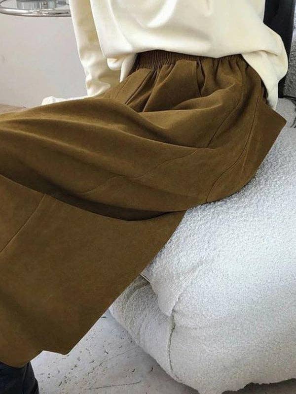 Sheer Trend - Wholesale Pants - Women's - Harem Pants Wide Leg Elasticity Solid Color Split-Joint Pants Trousers8