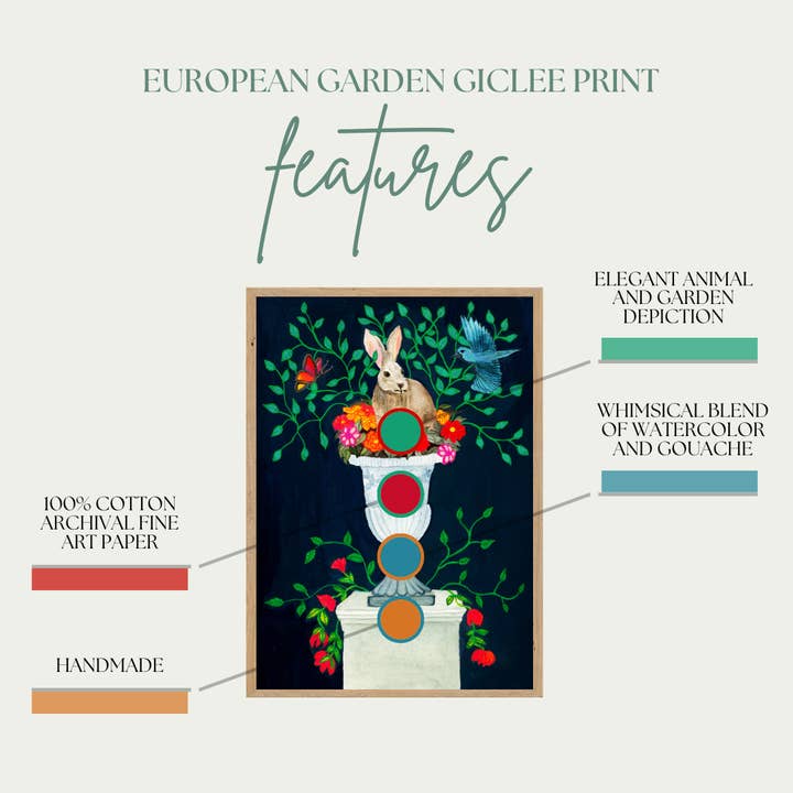 Jen Ray Studio - Wholesale Art Print - Rabbit Botanical Giclee Fine Art Print3