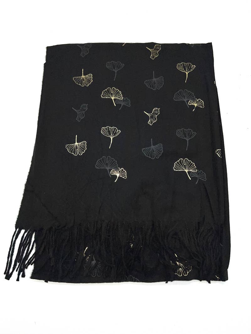 LINETA – wholesale Slöja - Dam – HH-191 Gingko förgylld halsduk1