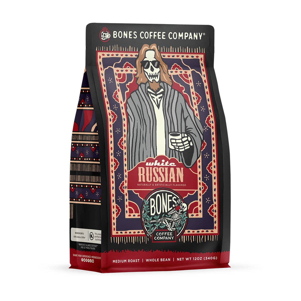 Bones Coffee Company – Grãos de café por atacado – Café Branco com Sabor Russo | 12oz | Feijão Inteiro & Moído5