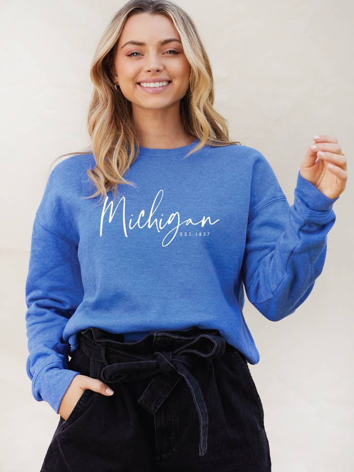 Sweatshirt graphique MICHIGAN EST.1837 pour la vente par OAT COLLECTIVE