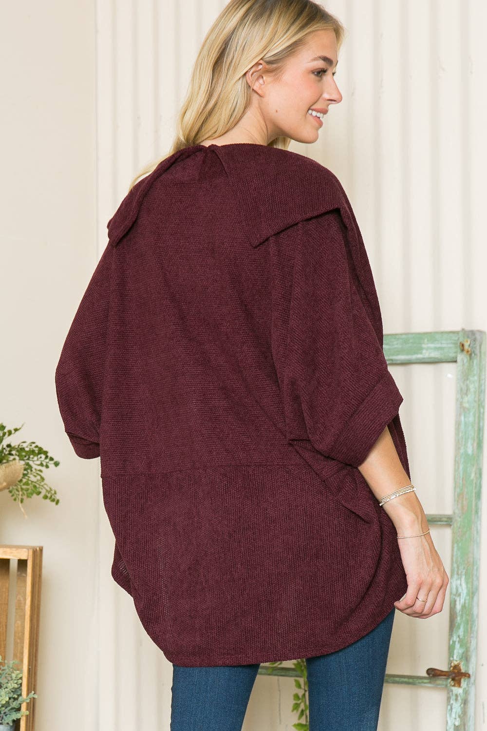 Orange Farm Clothing - Vente Cardigan – femme - Cardigan texturé à col châle, 3 couleurs6