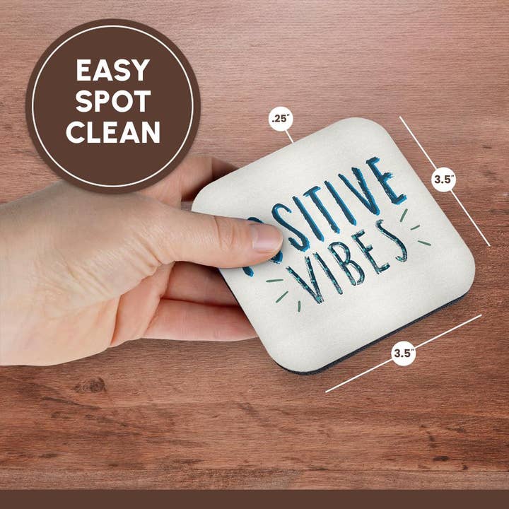 3dRose - Wholesale Coasters - 3dRose, Positive Vibes, Coaster13