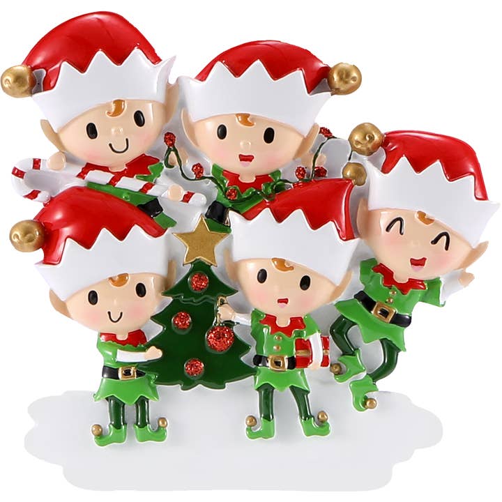PolarX Ornaments - Vendita all'ingrosso Decorazione - Ornamento personalizzato della serie Elves Decorating a Tree Family2