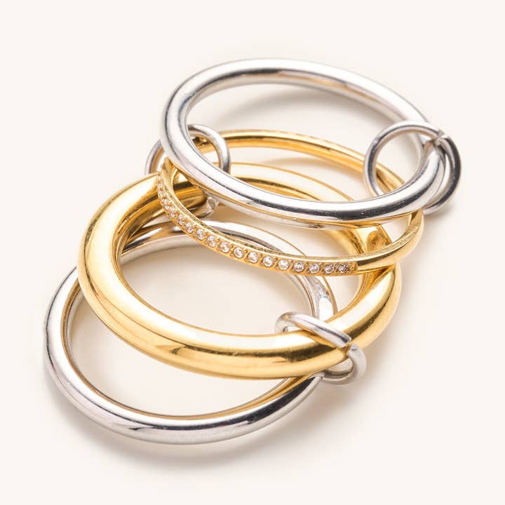 Olivia Mixed Metal Stacked Ring Set for wholesale by Nikki Smith Designs