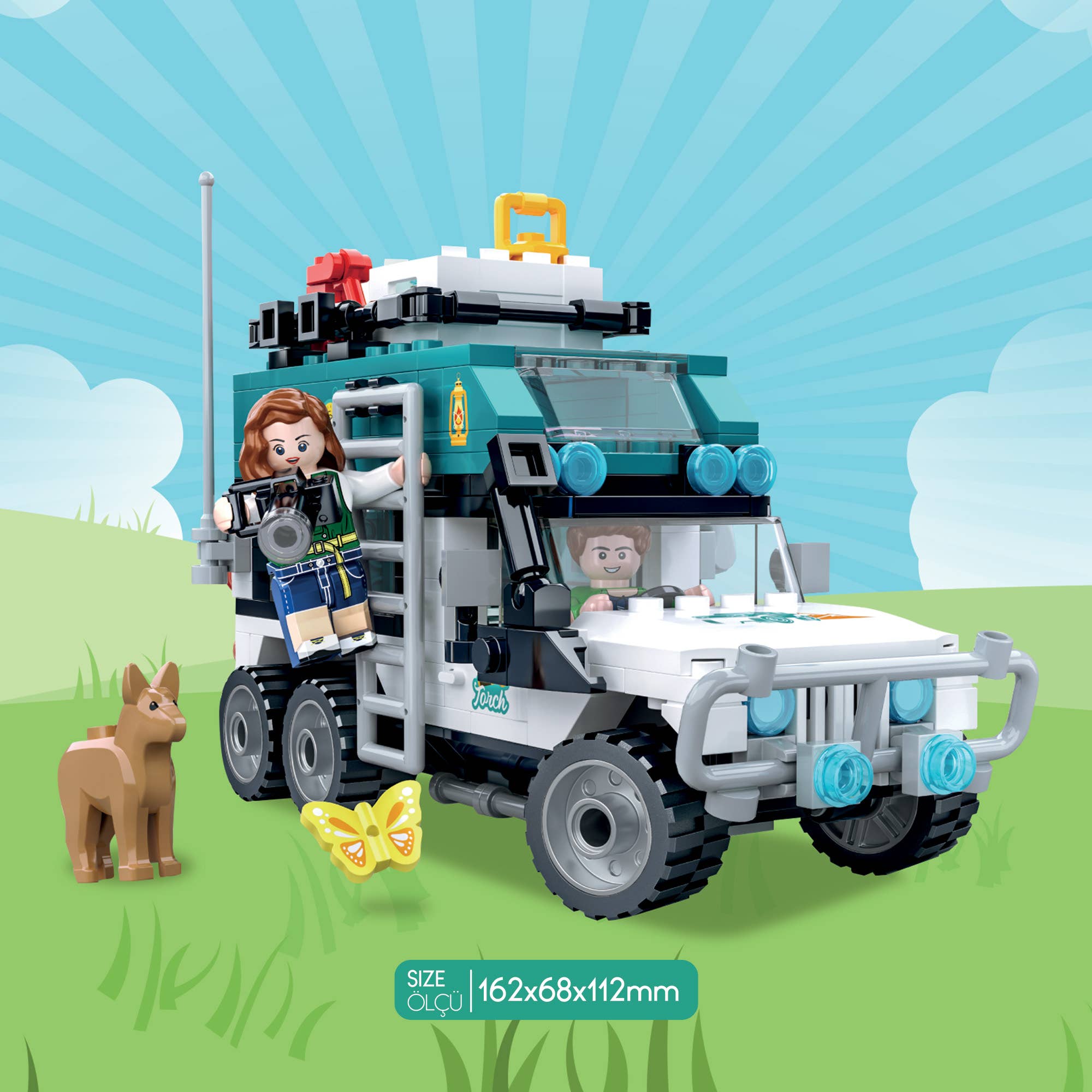 mehrfarbig Ogi Mogi Spielzeug Pädagogisches Leuchtendes Blaues Camper-Set 298 Teile, Kompatibel mit Lego für den Großhandel auf Faire1