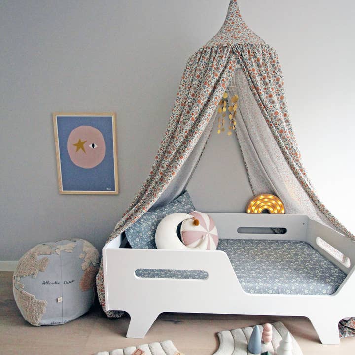 Moozle - Wholesale Bed canopy – Child & baby - Bed Canopy Organic Cotton Floral BARNEY Print1
