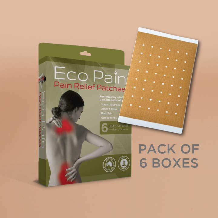 ECO PAIN - Wholesale Pain Relief Spray/Cream - Heat Patches 6 BOXES (36 Patches)