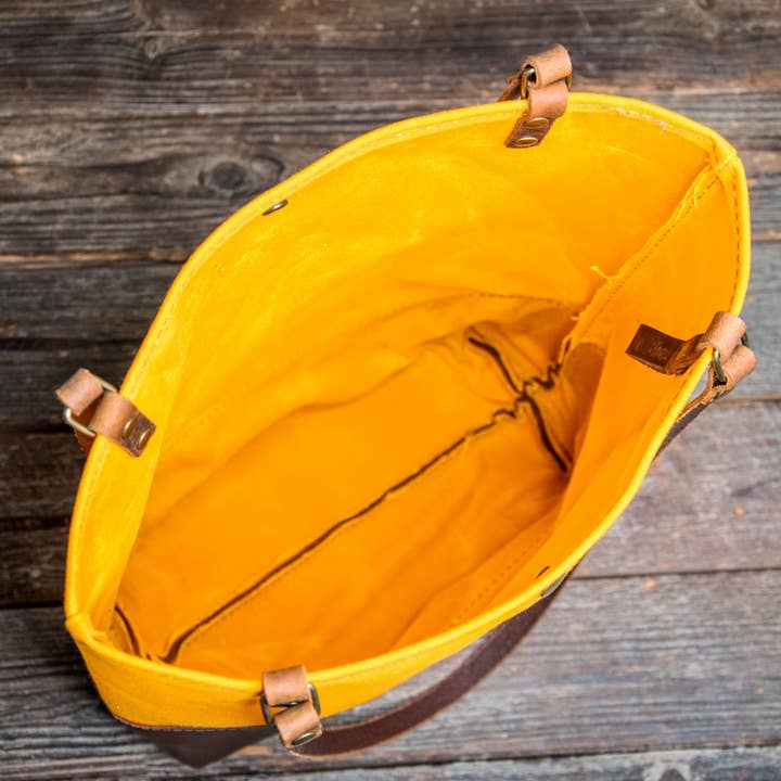 In Blue Handmade - Wholesale Tote bag – Women's - Essential Waxed Canvas and Leather Tote with Options32