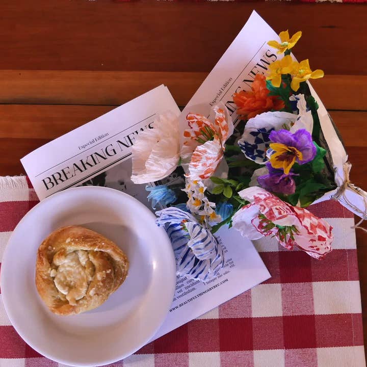 Beautiful Things By Bec - Wholesale Artificial Flowers - Paper Artificial Patterned Quilt Poppies, Colorful Decor,3