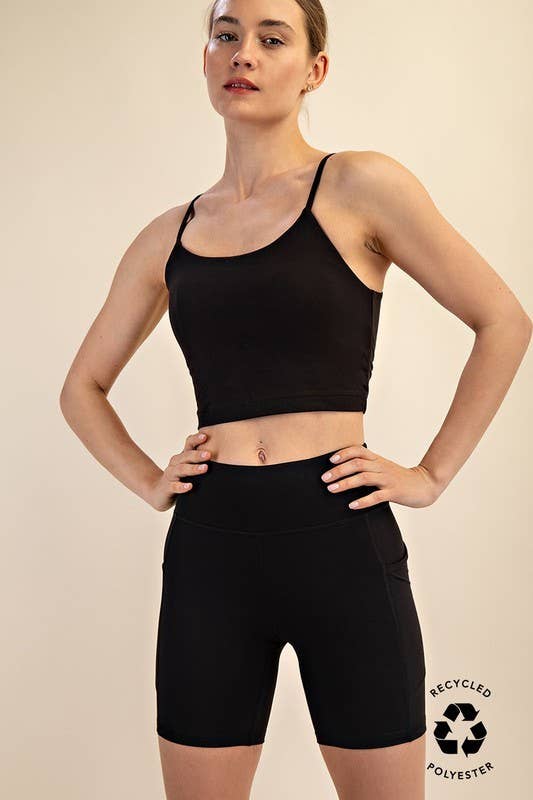 Sunday Morning - Wholesale Athletic Shorts - Women's - P406237-Butter Soft 6 Inch Biker Short with Pockets0