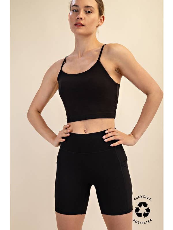 Sunday Morning - Wholesale Athletic Shorts - Women's - P406237-Butter Soft 6 Inch Biker Short with Pockets