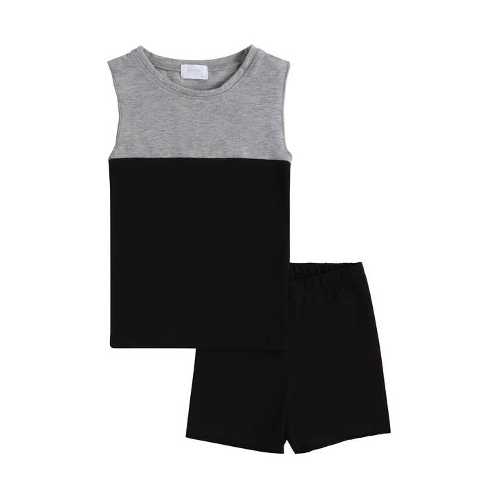Conjunto de pantalones cortos Tank + - Htr gris/negro para venta al por mayor de Heven Child