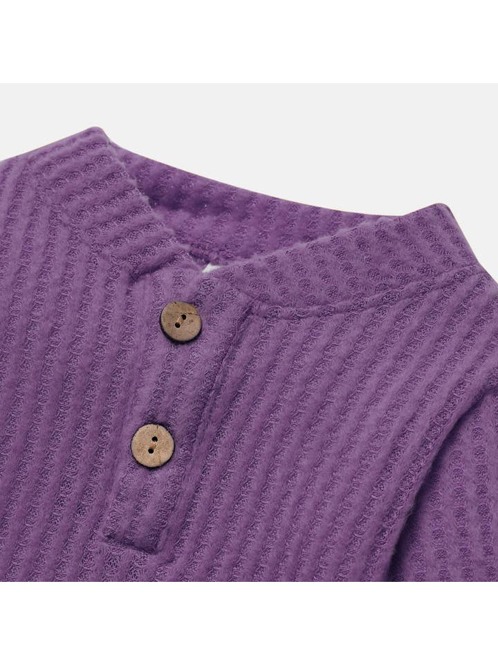 PatPat - Wholesale Clothing Set - Baby - 2pcs Solid Waffle Long-sleeve Baby Set3