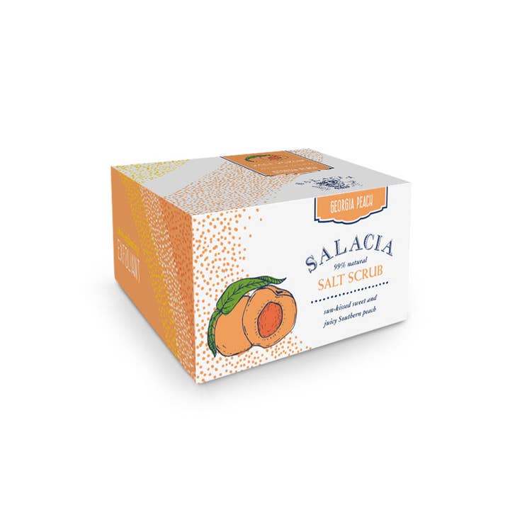 Georgia Peach Hand & Body Scrub for wholesale by Salacia Salts | Soaps | Bath Bombs | Lip Balms | Soy Candles