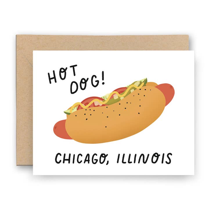 Chicago Dog Card - Chicago-serie voor wholesale door Finch and Flourish Paper Goods