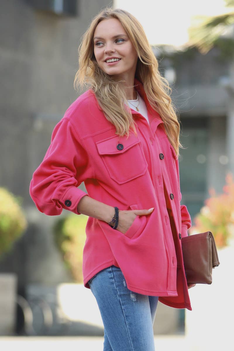 42POPS – Casaco camiseiro – Mulher por atacado – Sobrecamisa de Lã Sobredimensionada c/ remendo no cotovelo0