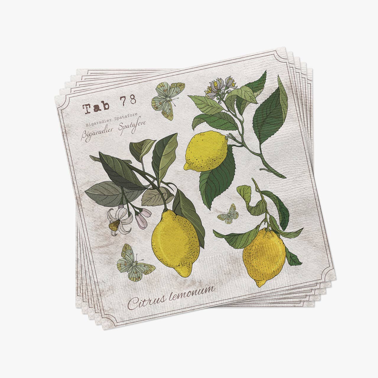 European Excellency - Wholesale Disposable Napkin - Lemon Botany Cocktail Napkins2
