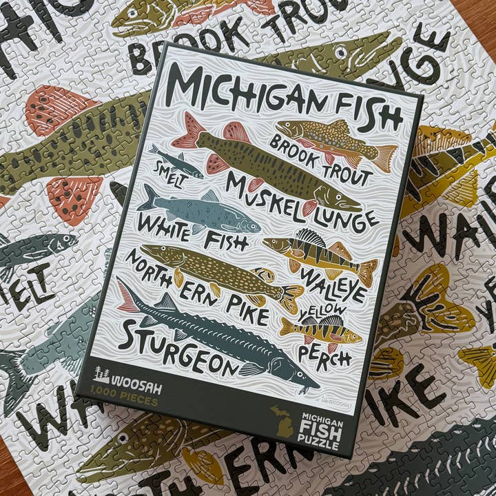 Michigan Fish Puzzle for wholesale by Woosah Outfitters