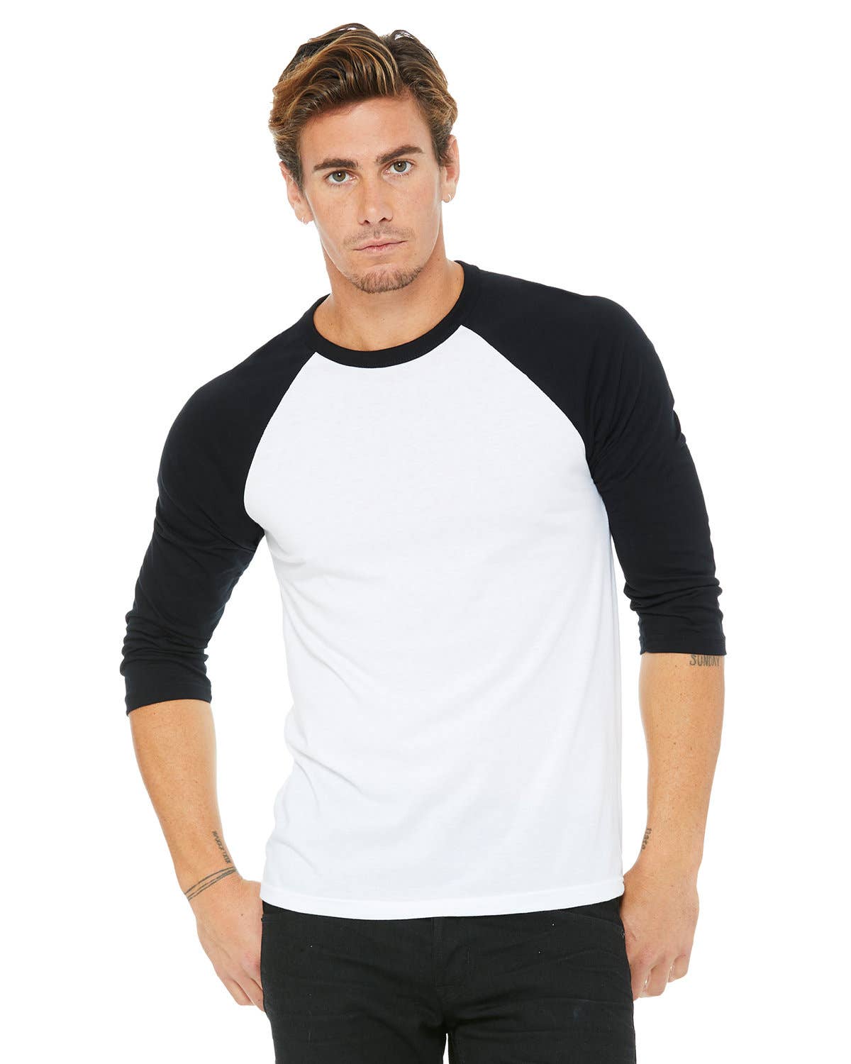 Total Apparel - Wholesale T-Shirt - Men's - Bella + Canvas 3200 - Unisex 3/4-Sleeve Baseball T-Shirt26