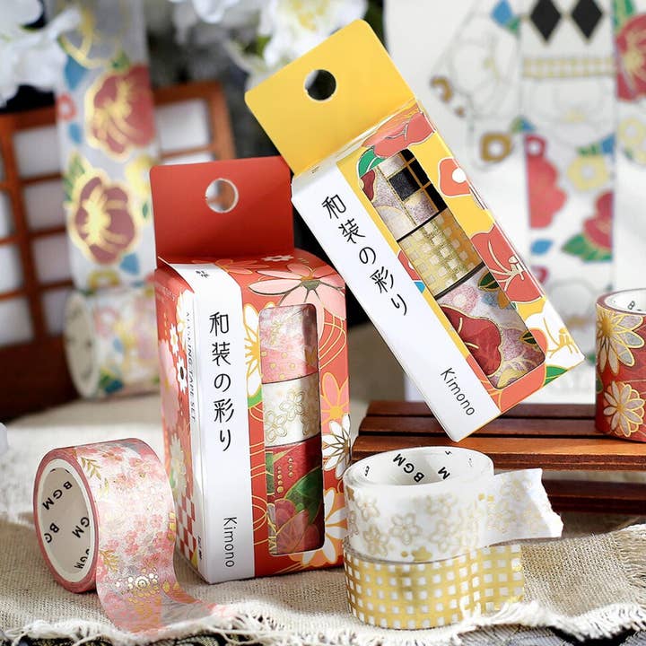 「FUNJI」In Japan - Wholesale Washi tape - Japanese Foil Washi Tape Set - Kimono Harmony Pattern4