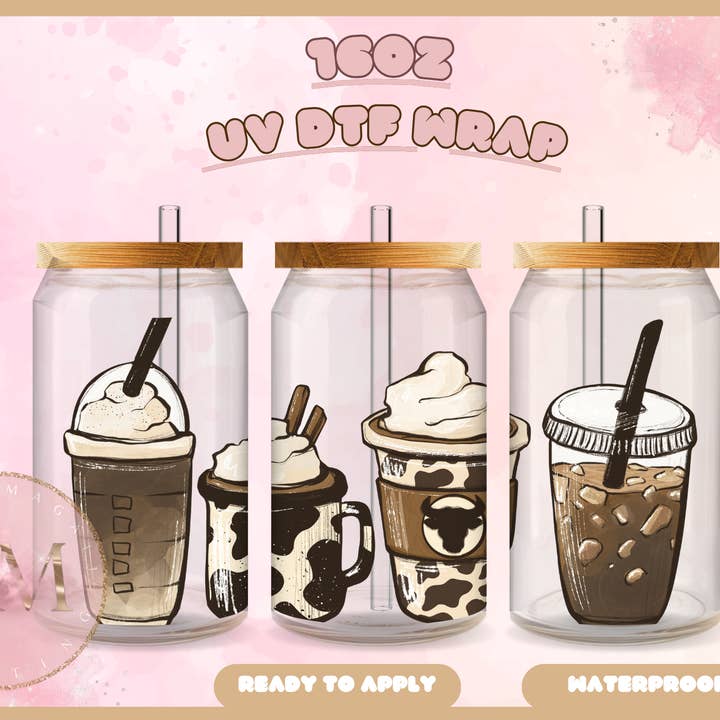 Envoltura DTF UV de Café Occidental para venta al por mayor de Dm Crafting