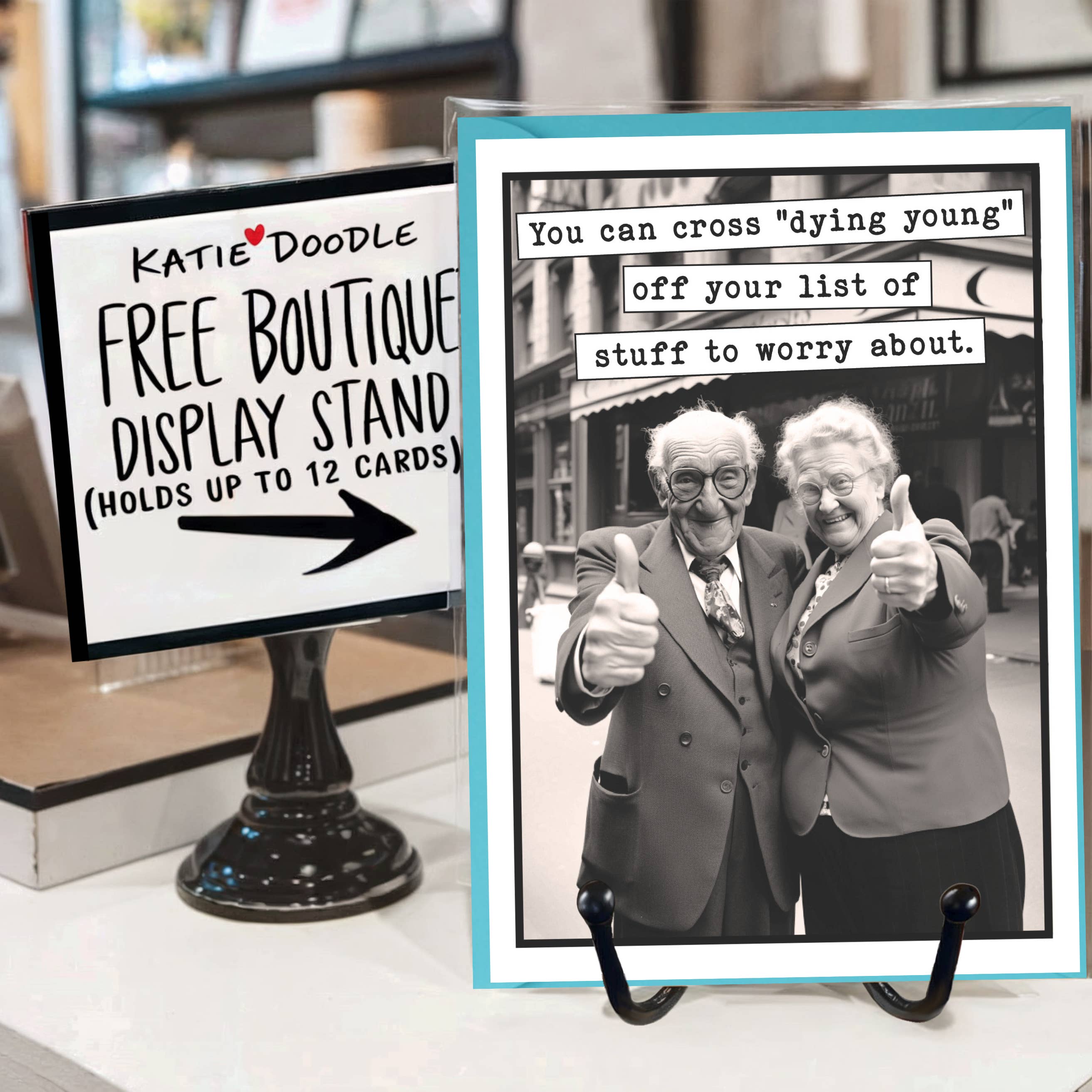 Katie Doodle | Boutique Greeting Cards & Birthday Gifts – postal de parabéns por atacado – Cartões Engraçados, Cartão de Aniversário Único, (Granel) - Vovó, Vovô