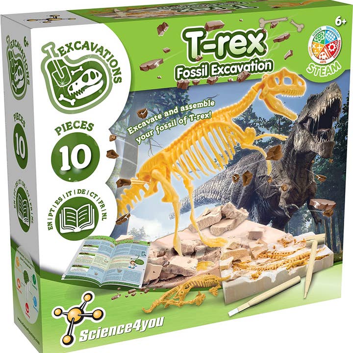 Science4you - Wholesale Toy Set - Kids - T Rex Fossil Excavation - Toy for Kids (8 languages)