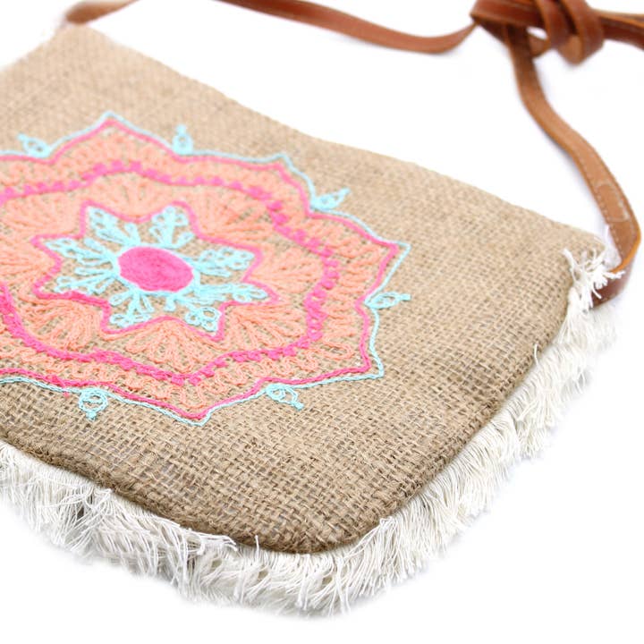 AW Artisan - Venta al por mayor Bolso de mano - Mujer - Bolsos de Yute-Bordado Mandala