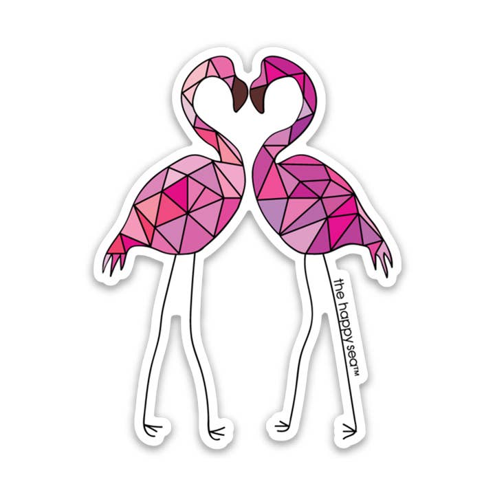 3" Love Flamingos Vinyl Sticker for wholesale by The Happy Sea