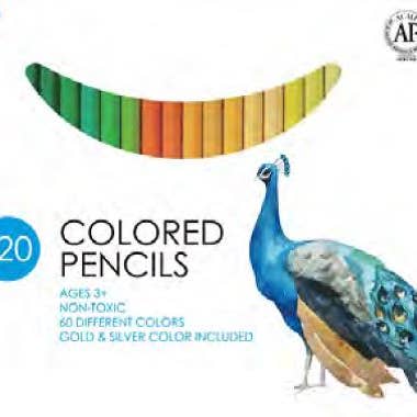 120 lápices de colores de calidad artística, 60 colores diferentes para venta al por mayor de Montrose Colors, Inc.