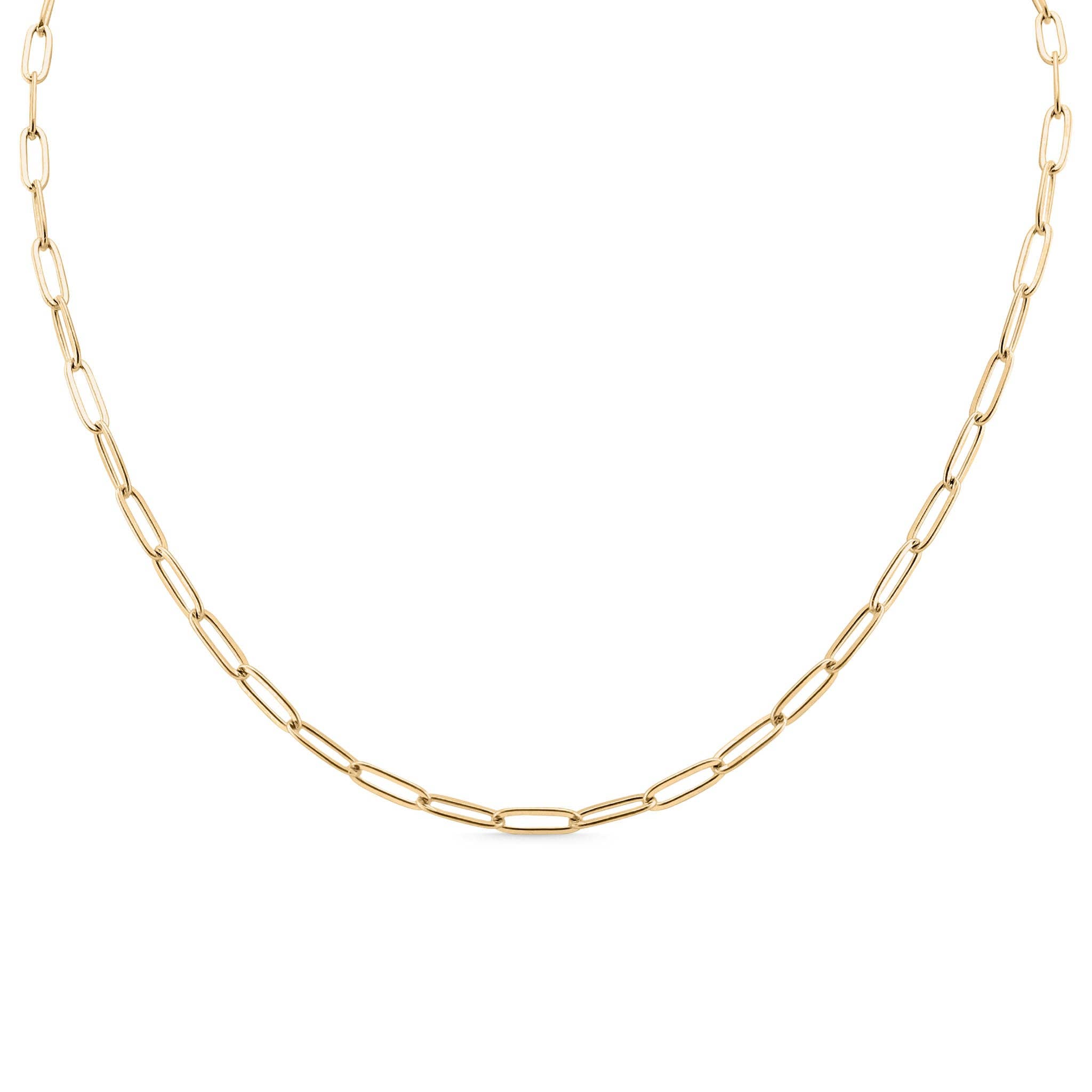 WJW - Wholesale Link & Chain Necklace - 18K Gold Paperclip Chain Necklace16