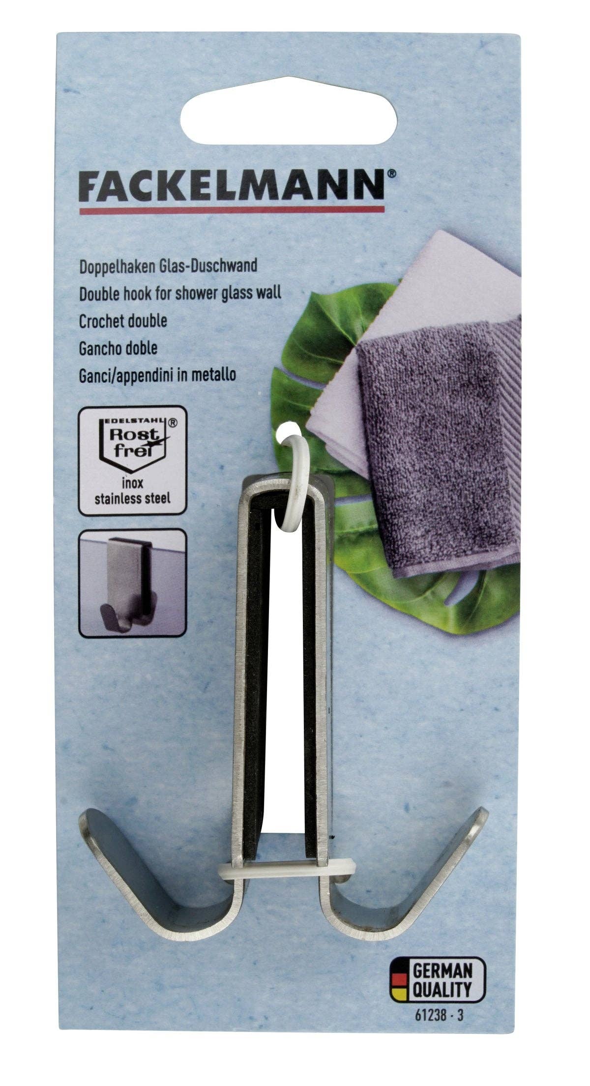 Fackelmann – Engroshandel Vægkrog – Fackelmann Tecno dobbelt krog til brusevægsplade6