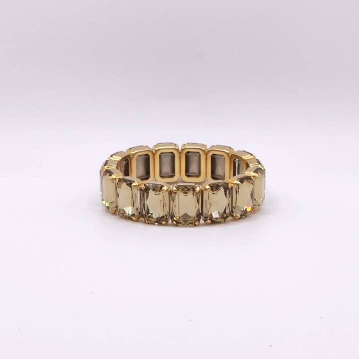 Elastic Lux Octagonal Stones Bracelets - Grey Otp for wholesale by QUÉ MÁS JEWELS