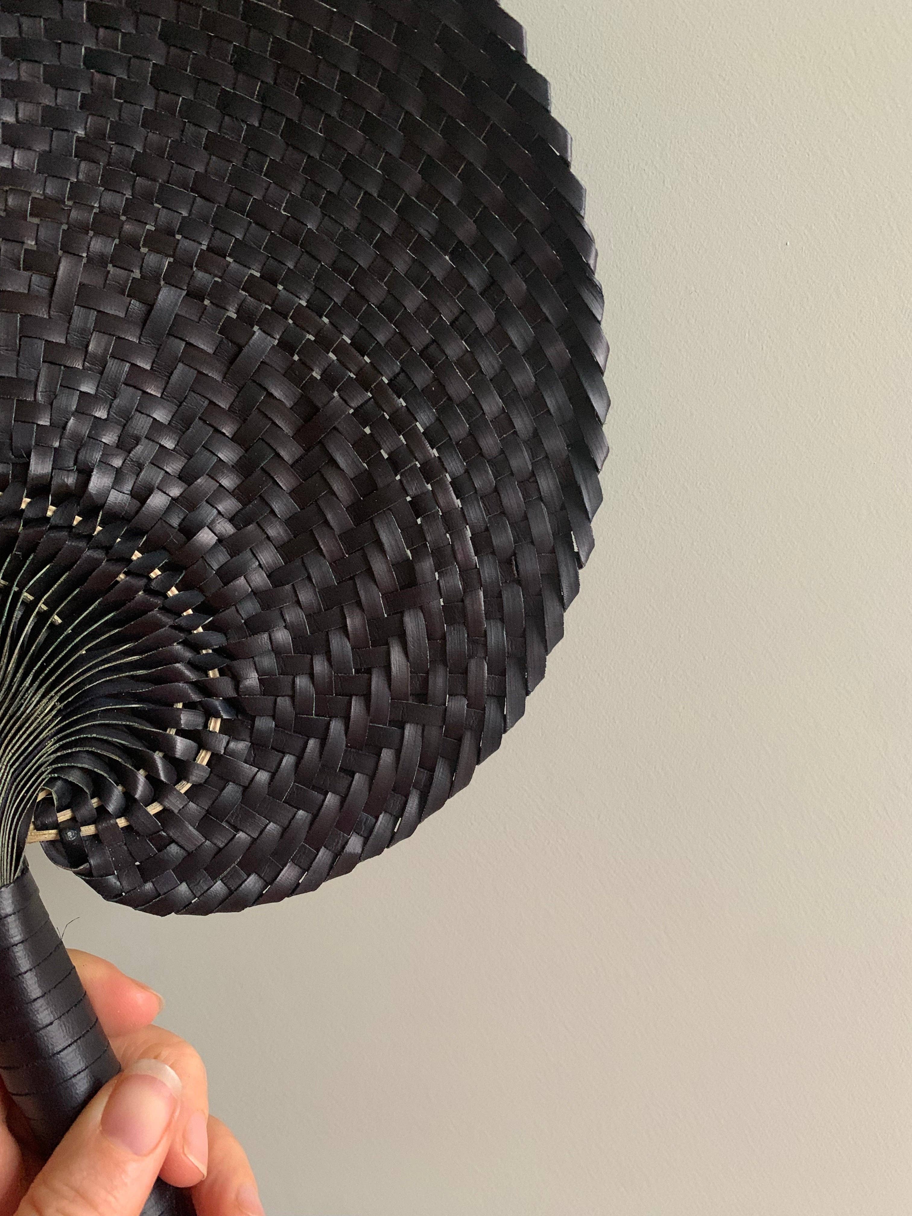 Jak Jak Home – wholesale Wall Accent – Bamboo Handwoven Fan Black2