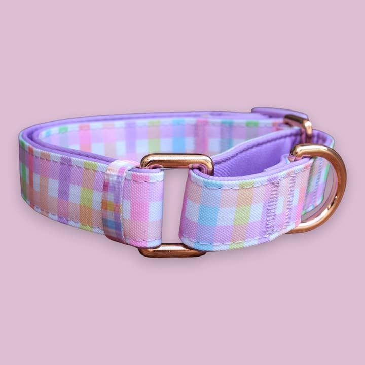 Collare per Cani Martingale - Sherbet Gingham per la vendita all'ingrosso da parte di Dizzy Dog Collars