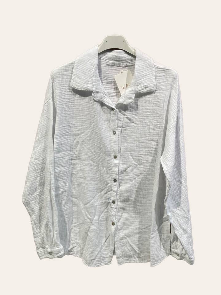 Moonsun - Wholesale Button Down Shirt - Women's - Cotton gauze shirt #303633