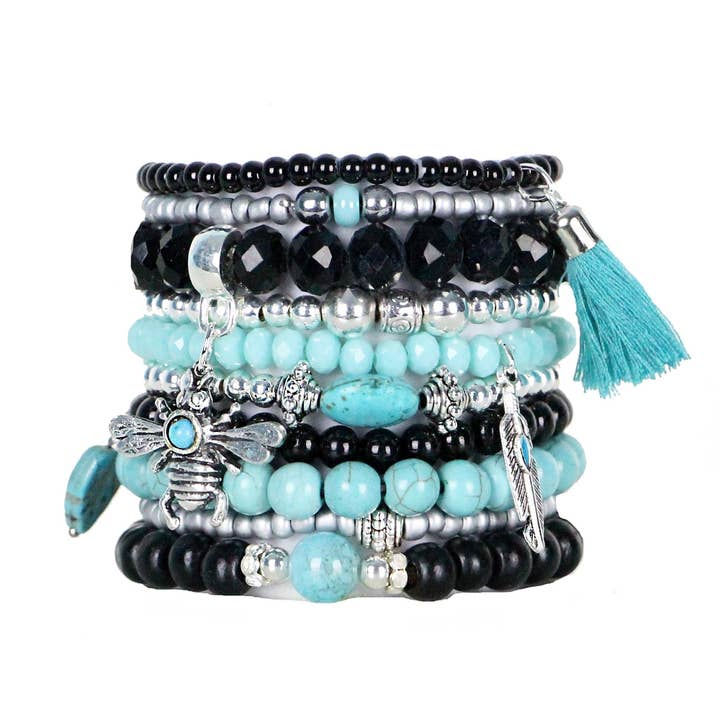 Handmade Beaded Bracelets Set in a Bohemian Themed for wholesale by Bohemian Bracelets