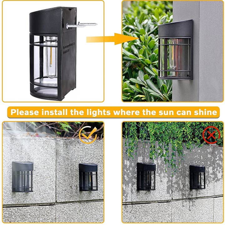 OutdoorSolarOutlet - Wholesale Outdoor/lawn light - SmartYard Solar Fence Lights Outdoor, Deck Lights LED Tungsten Filament Bulb Vintage Style 8-Pack10