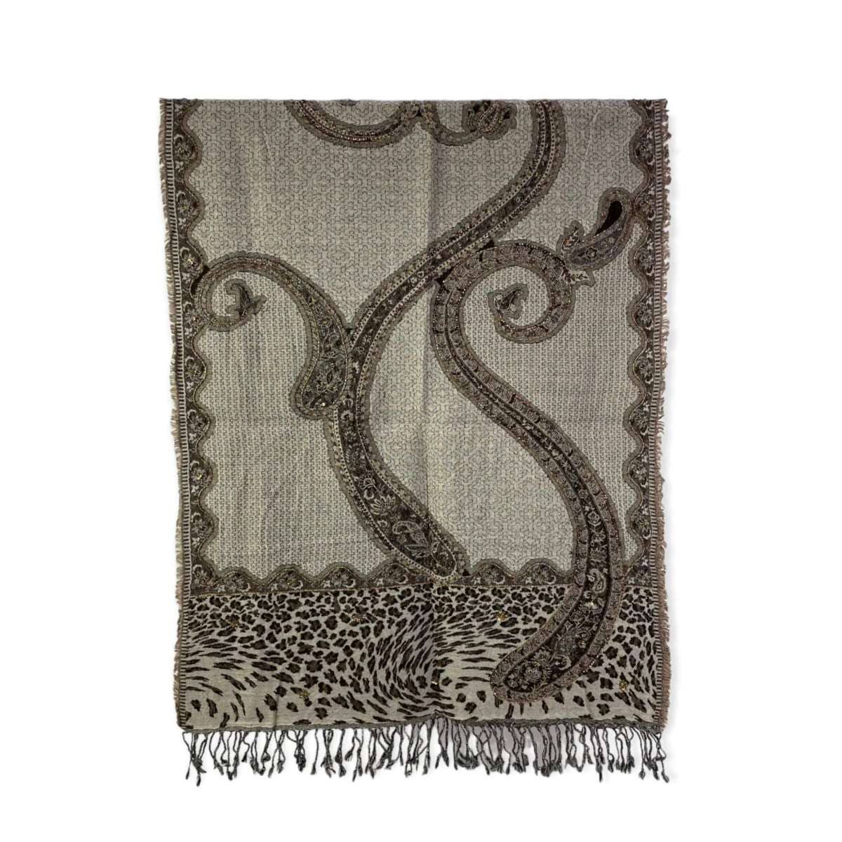 Chenson & Gorett – Cachecol - Mulher por atacado – Lenço Étnico Indiano de Lã com Paetês e Bordados22