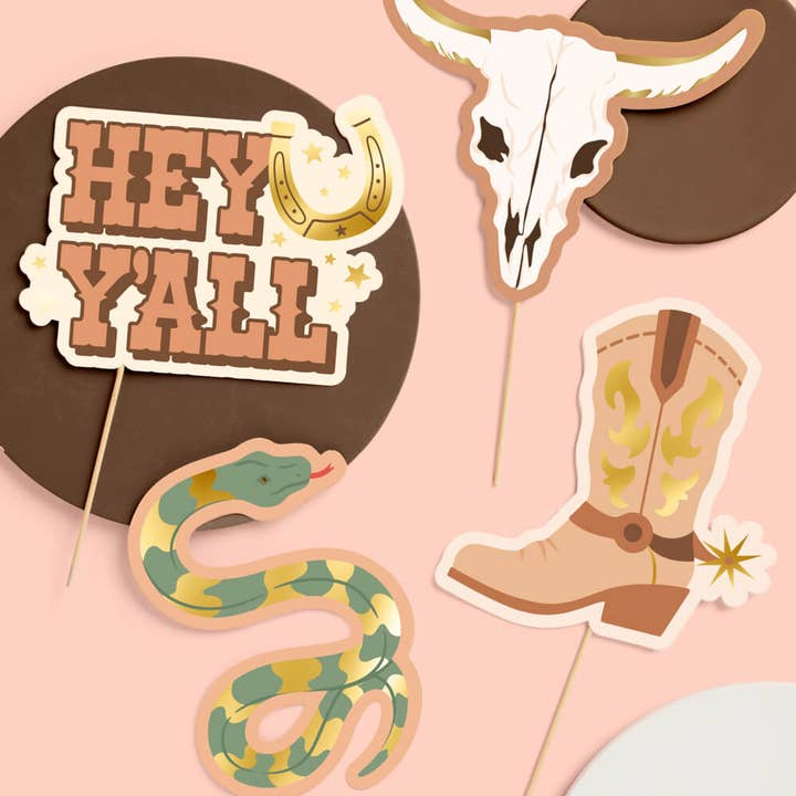xo, Fetti - Wholesale Party Sign/Banner - Western Rodeo Party Props - 24 pc photo booth set, kids1
